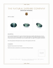 0.77 Ct. Bluish Green Sapphire from Montana Appraisal