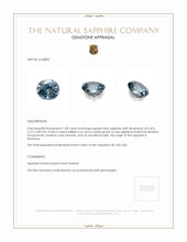 1.08 Ct. Greyish Blue Sapphire from Montana Appraisal