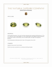 1.28 Ct. Yellowish Green Sapphire from Montana Appraisal