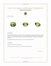0.72 Ct. Yellowish Green Sapphire from Montana Appraisal