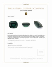 18.09 Ct. Bluish Green Sapphire from Ceylon (Sri Lanka) Appraisal