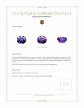 4.16 Ct. Color Change Sapphire from Ceylon (Sri Lanka) Appraisal