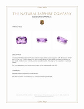 0.99 Ct. Pinkish Purple Sapphire from Ceylon (Sri Lanka) Appraisal