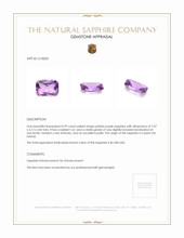 0.99 Ct. Pinkish Purple Sapphire from Ceylon (Sri Lanka) Appraisal