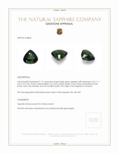 1.12 Ct. Bluish Green Sapphire from Tanzania Appraisal