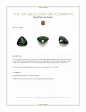 1.12 Ct. Bluish Green Sapphire from Tanzania Appraisal