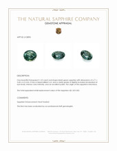 1.23 Ct. Bluish Green Sapphire from Montana Appraisal