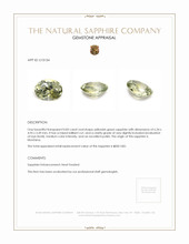 0.83 Ct. Yellowish Green Sapphire from Montana Appraisal