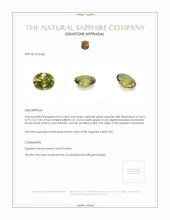 0.63 Ct. Yellowish Green Sapphire from Montana Appraisal