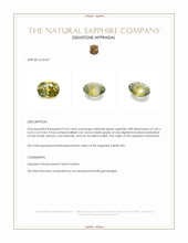 0.63 Ct. Yellowish Green Sapphire from Montana Appraisal