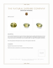 0.63 Ct. Yellowish Green Sapphire from Montana Appraisal