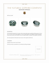 0.73 Ct. Bluish Green Sapphire from Montana Appraisal