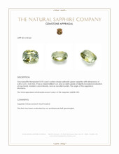 0.92 Ct. Yellowish Green Sapphire from Montana Appraisal