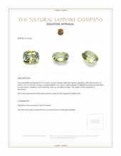 0.92 Ct. Yellowish Green Sapphire from Montana Appraisal
