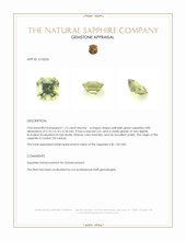 1.12 Ct. Yellowish Green Sapphire from Ceylon (Sri Lanka) Appraisal