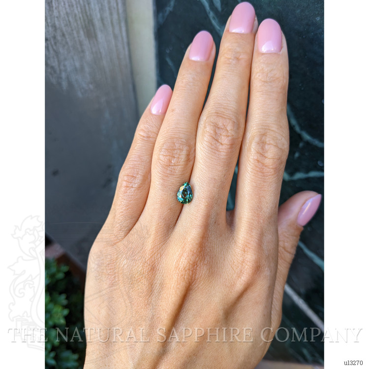1.59 Ct. Bluish Green Sapphire from Ceylon (Sri Lanka)