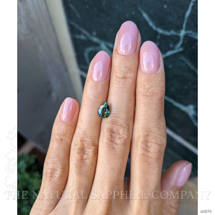 1.59 Ct. Bluish Green Sapphire from Ceylon (Sri Lanka)