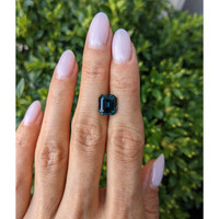 4.11 Ct. Greenish Blue Sapphire from Madagascar Life Style