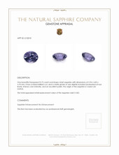 0.75 Ct. Violet Sapphire from Ceylon (Sri Lanka) Appraisal