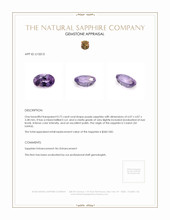 0.72 Ct. Purple Sapphire from Ceylon (Sri Lanka) Appraisal