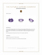 0.80 Ct. Purple Sapphire from Ceylon (Sri Lanka) Appraisal