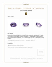 0.80 Ct. Purple Sapphire from Ceylon (Sri Lanka) Appraisal