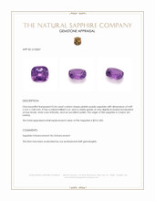 0.54 Ct. Pinkish Purple Sapphire from Ceylon (Sri Lanka) Appraisal