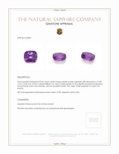 0.54 Ct. Pinkish Purple Sapphire from Ceylon (Sri Lanka) Appraisal