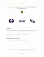0.42 Ct. Purple Sapphire from Ceylon (Sri Lanka) Appraisal