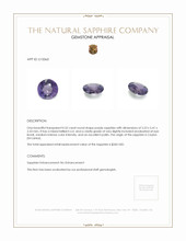 0.52 Ct. Purple Sapphire from Ceylon (Sri Lanka) Appraisal