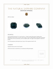 4.10 Ct. Bluish Green Sapphire from Ceylon (Sri Lanka) Appraisal