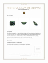 1.31 Ct. Bluish Green Sapphire from Ceylon (Sri Lanka) Appraisal