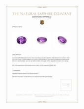 0.56 Ct. Purple Sapphire from Ceylon (Sri Lanka) Appraisal