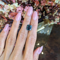 5.03 Ct. Bluish Green Sapphire from Madagascar Life Style