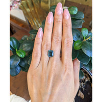 5.03 Ct. Bluish Green Sapphire from Madagascar Life Style