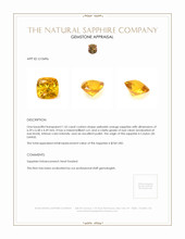 1.52 Ct. Yellowish Orange Sapphire from Ceylon (Sri Lanka) Appraisal
