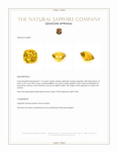 1.14 Ct. Yellowish Orange Sapphire from Ceylon (Sri Lanka) Appraisal