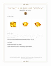 0.64 Ct. Yellowish Orange Sapphire from Ceylon (Sri Lanka) Appraisal