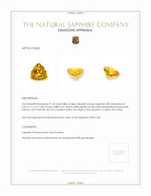 1.20 Ct. Yellowish Orange Sapphire from Ceylon (Sri Lanka) Appraisal