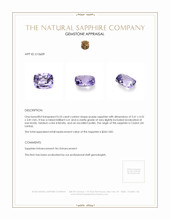 0.53 Ct. Purple Sapphire from Ceylon (Sri Lanka) Appraisal