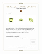 1.71 Ct. Yellowish Green Sapphire from Ceylon (Sri Lanka) Appraisal