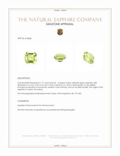 1.71 Ct. Yellowish Green Sapphire from Ceylon (Sri Lanka) Appraisal