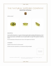 1.71 Ct. Greenish Yellow Sapphire from Ceylon (Sri Lanka) Appraisal