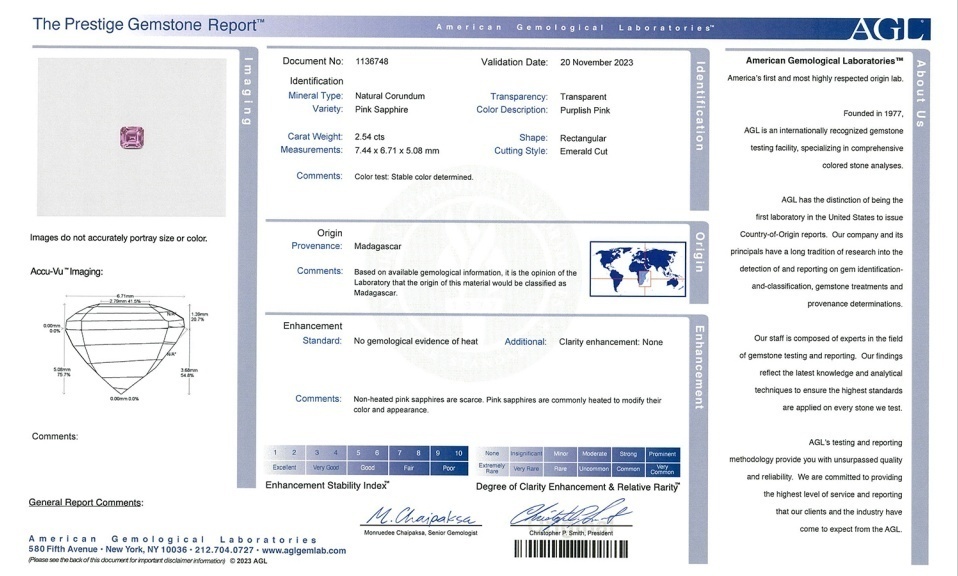 2.54 Ct. Pinkish Purple Sapphire from Madagascar