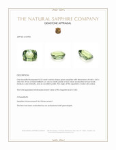 0.53 Ct. Green Sapphire from Ceylon (Sri Lanka) Appraisal