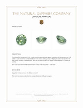 0.41 Ct. Yellowish Green Sapphire from Ceylon (Sri Lanka) Appraisal