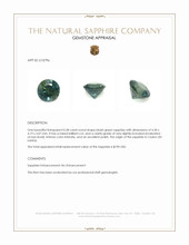 0.38 Ct. Bluish Green Sapphire from Ceylon (Sri Lanka) Appraisal