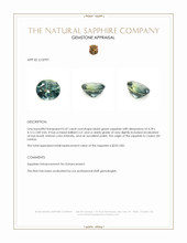 0.47 Ct. Bluish Green Sapphire from Ceylon (Sri Lanka) Appraisal
