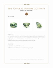 0.44 Ct. Yellowish Green Sapphire from Ceylon (Sri Lanka) Appraisal