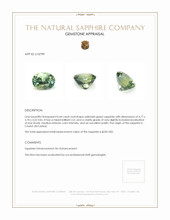 0.44 Ct. Yellowish Green Sapphire from Ceylon (Sri Lanka) Appraisal